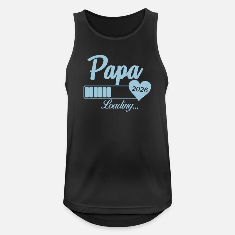 Papa Loading 2026 Heart - Men's Breathable Tank Top - black