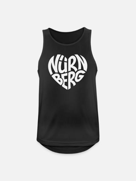 Nurnberg Herz Schriftzug - Männer Tank Top atmungsaktiv - Schwarz