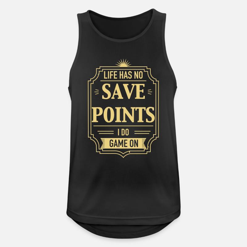 Life Has No Save Points - Männer Tank Top atmungsaktiv - Schwarz
