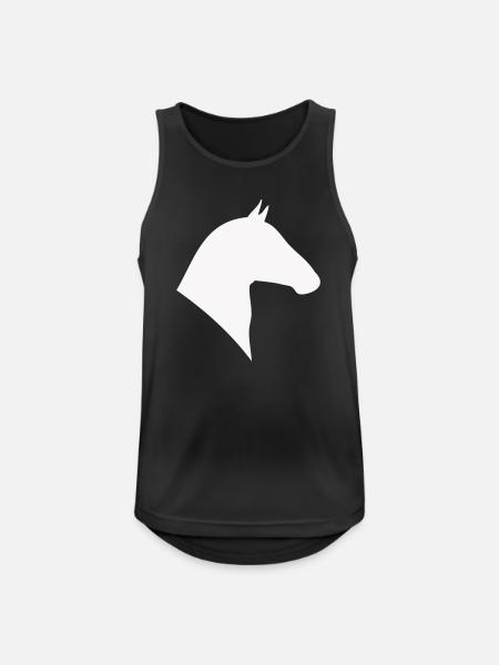 Horse Head Silhouette Minimal - Men's Breathable Tank Top - black