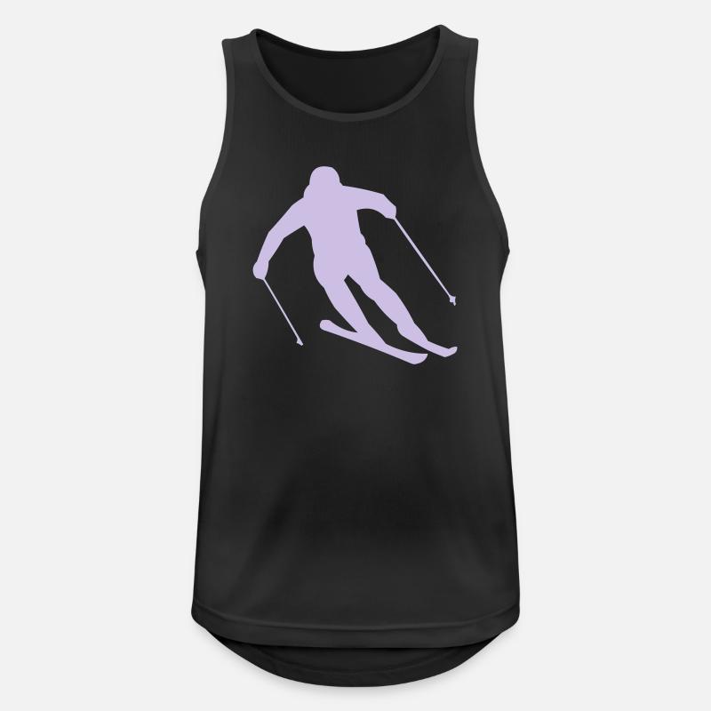Winterschuss Skifahrer Silhouette - Männer Tank Top atmungsaktiv - Schwarz