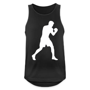 Silhouette de boxeur en mouvement - Débardeur respirant Homme - noir - Devant - Nick (188cm)