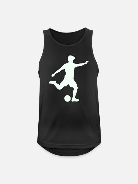 Foosball silhouette in jump - Men's Breathable Tank Top - black