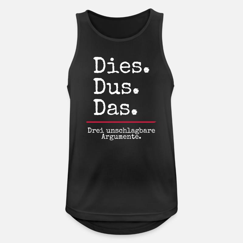 Dies Dus Das Argumente (black) - Männer Tank Top atmungsaktiv - Schwarz
