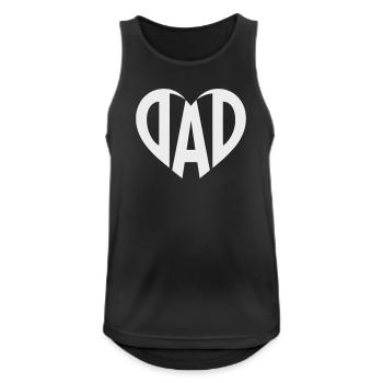 Dad Heart Typography for Dads and Dads - Men's Breathable Tank Top - black - Front - Nick (188cm)