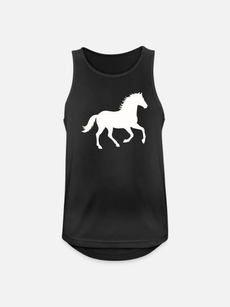 Silhouette d’un cheval sauvage - Débardeur respirant Homme - noir
