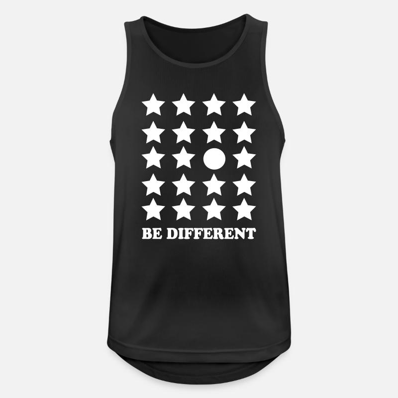 Be Different Star Grid Circle - Men's Breathable Tank Top - black