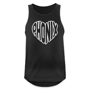 Phönix Outline Herz Schriftzug - Männer Tank Top atmungsaktiv - Schwarz - Vorne - Nick (188cm)