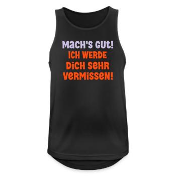 Abschiedssprüche Abschied - Männer Tank Top atmungsaktiv - Schwarz - Vorne - Nick (188cm)