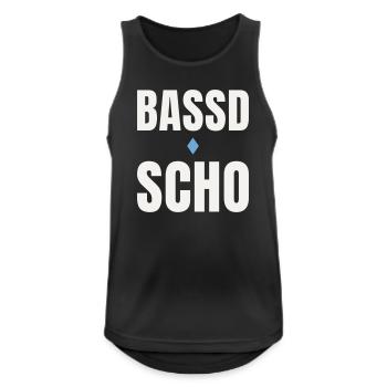 Bassd scho - Symbole folklrique du dialecte bavarois - Débardeur respirant Homme - noir - Devant - Nick (188cm)