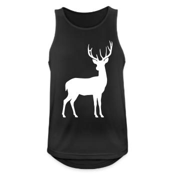 Hirschsilhouette im Mondlicht - Männer Tank Top atmungsaktiv - Schwarz - Vorne - Nick (188cm)