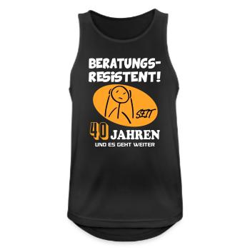 Comic Geburtstag 40 Jahre Happy Birthday - Männer Tank Top atmungsaktiv - Schwarz - Vorne - Nick (188cm)