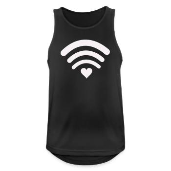 Wifi Love Heart Wifi Design - Débardeur respirant Homme - noir - Devant - Nick (188cm)