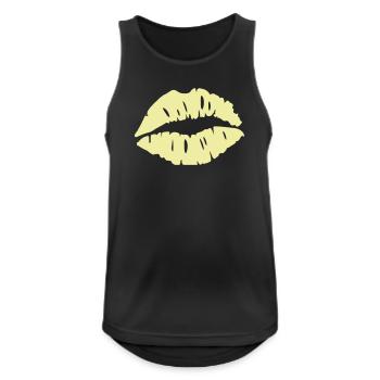 Kussmund Pastell PopArt - Männer Tank Top atmungsaktiv - Schwarz - Vorne - Nick (188cm)