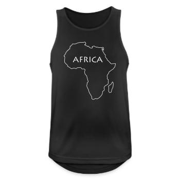 Afrika Linienkarte in Schwarz Weiß - Männer Tank Top atmungsaktiv - Schwarz - Vorne - Nick (188cm)