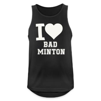 I love badminton heart - Men's Breathable Tank Top - black - Front - Nick (188cm)