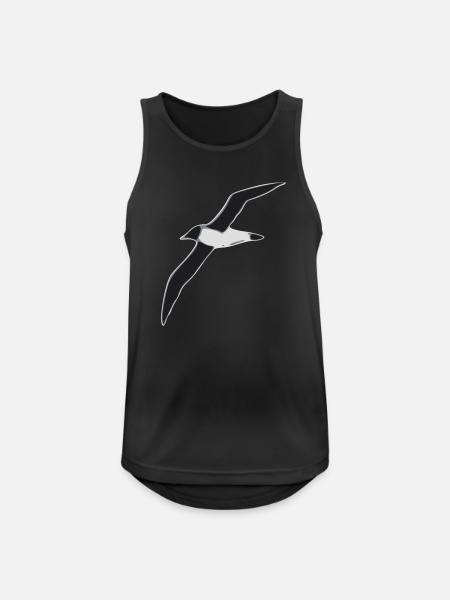 Albatros im Flug Graustufen Design - Männer Tank Top atmungsaktiv - Schwarz