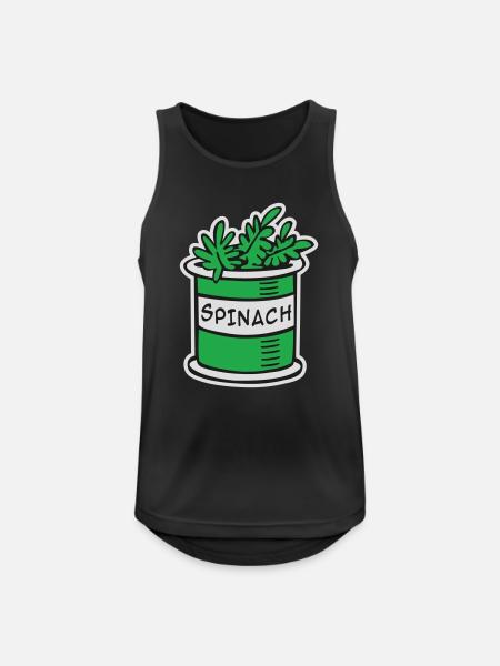 Spinat - Männer Tank Top atmungsaktiv - Schwarz