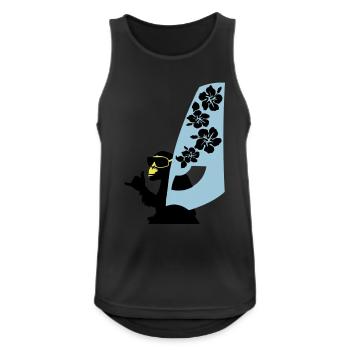 windsurfer - Männer Tank Top atmungsaktiv - Schwarz - Vorne - Nick (188cm)