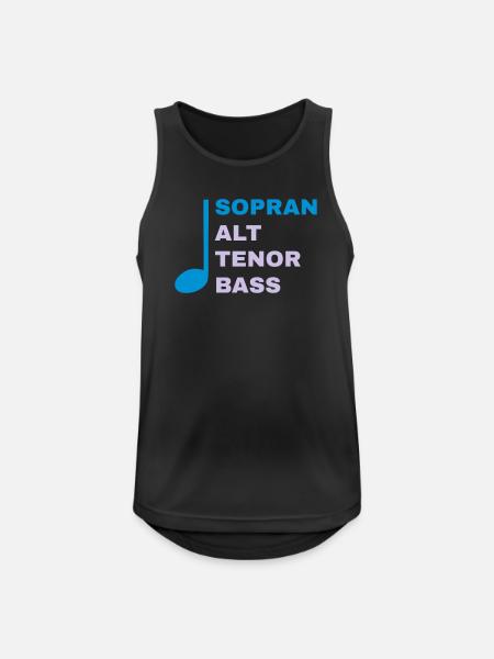 SATB mit Note - Sopran - Männer Tank Top atmungsaktiv - Schwarz