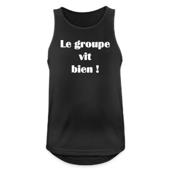 Le groupe vit bien ! - Débardeur respirant Homme - noir - Devant - Nick (188cm)