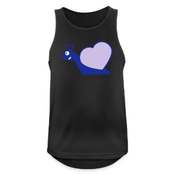 Escargot Coeur Escargot Coquille Mignon Amour Romantique - Débardeur respirant Homme - noir - Devant - Nick (188cm)
