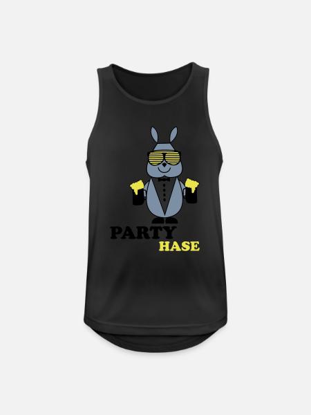 party_hase - Männer Tank Top atmungsaktiv - Schwarz