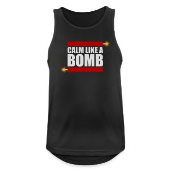 Calm Like Bomb Paradox Ironie Humor Explosiv Witz - Männer Tank Top atmungsaktiv - Schwarz - Vorne - Nick (188cm)