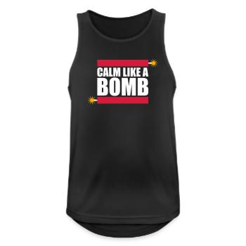 Calme comme une bombe Paradoxe Ironie Humour Blague explosive - Débardeur respirant Homme - noir - Devant - Nick (188cm)