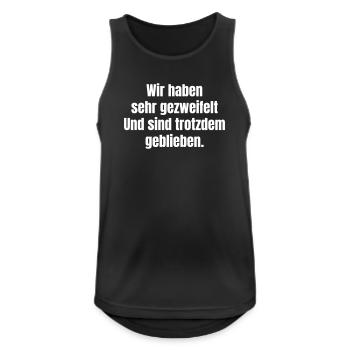 Ausdauer trotz Zweifel Wir sind geblieben Abschluß - Männer Tank Top atmungsaktiv - Schwarz - Vorne - Nick (188cm)