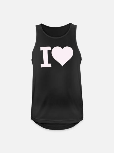 I Love Heart Motif - Men's Breathable Tank Top - black