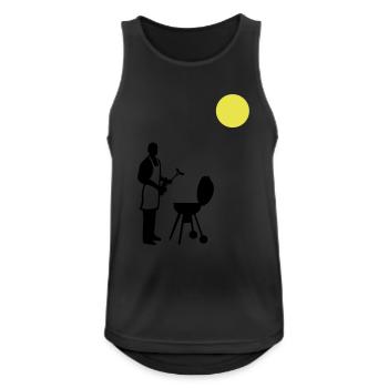 grillen sommer - Männer Tank Top atmungsaktiv - Schwarz - Vorne - Nick (188cm)
