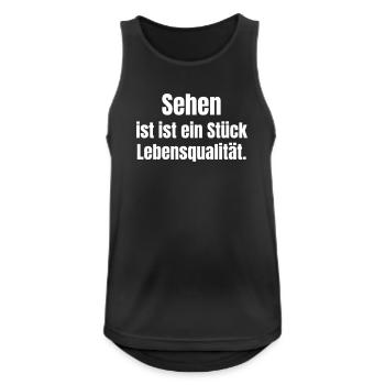 Sehen ist Lebensqualität - Männer Tank Top atmungsaktiv - Schwarz - Vorne - Nick (188cm)