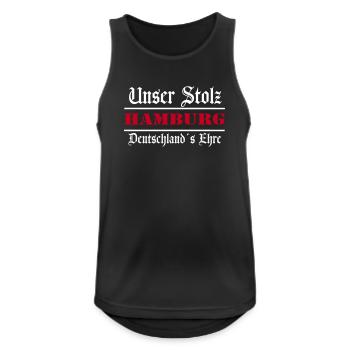 Hamburg , Tradition , Stolz und Ehre Hamburg (25) - Männer Tank Top atmungsaktiv - Schwarz - Vorne - Nick (188cm)