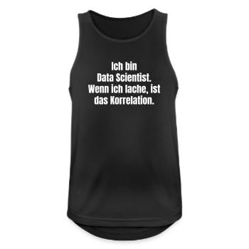 Ich bin Data Scientist Spruch - Männer Tank Top atmungsaktiv - Schwarz - Vorne - Nick (188cm)