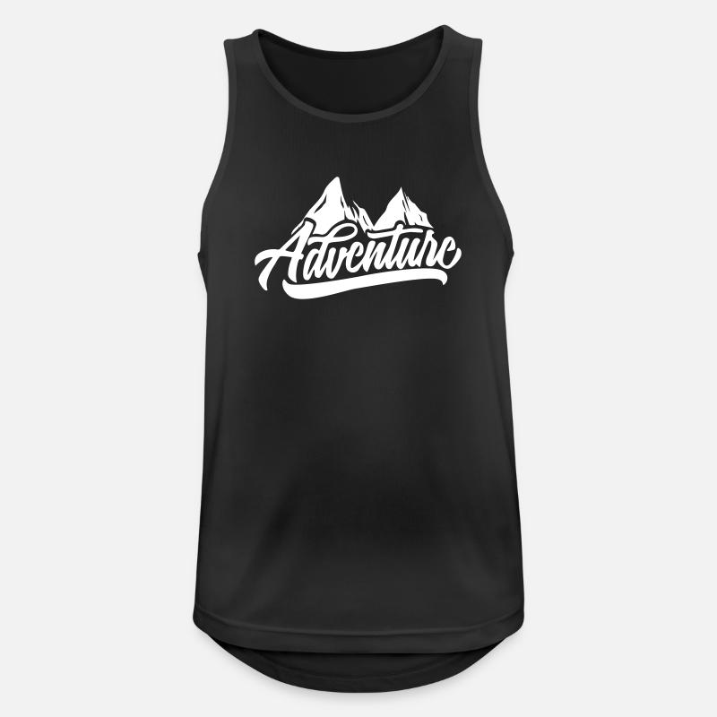 Mountain Adventure Script: Summit Motif - Men's Breathable Tank Top - black