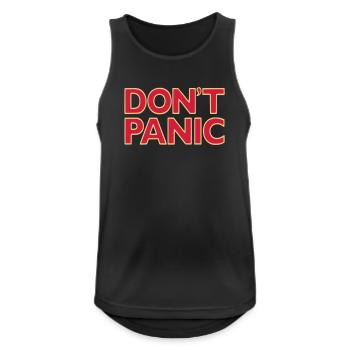 don't panic - Men's Breathable Tank Top - black - Front - Nick (188cm)