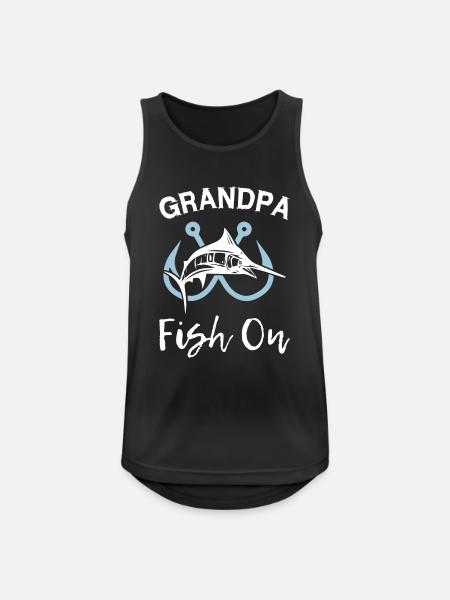 Grandpa Fish On Fishing - Men's Breathable Tank Top - black