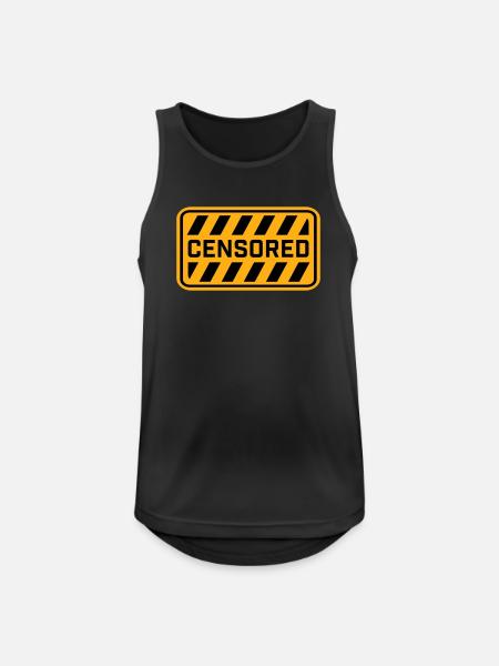 Censored Funny Statement Freedom Logo - Men's Breathable Tank Top - black