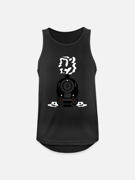 Dampflok Rauch Dampf Qualm - Männer Tank Top atmungsaktiv - Schwarz