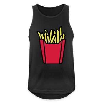 fastfood_french_fries_3c - Männer Tank Top atmungsaktiv - Schwarz - Vorne - Nick (188cm)