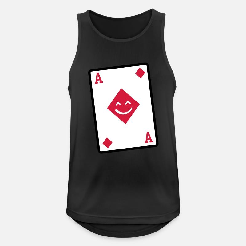 as karo - Männer Tank Top atmungsaktiv - Schwarz