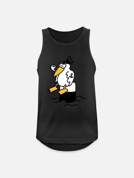 moewe_am_hafen_3c - Männer Tank Top atmungsaktiv - Schwarz