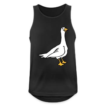 Gans - Männer Tank Top atmungsaktiv - Schwarz - Vorne - Nick (188cm)