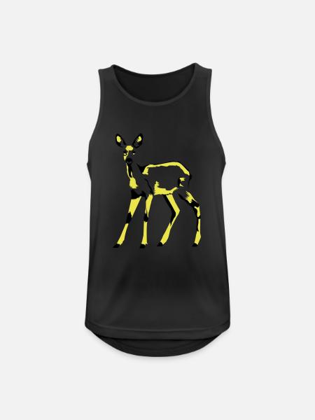 reh - Männer Tank Top atmungsaktiv - Schwarz