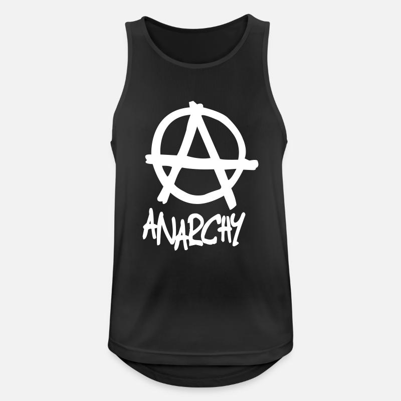 ANARCHY - Männer Tank Top atmungsaktiv - Schwarz