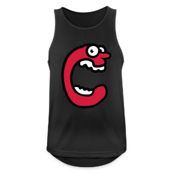 Grimace de lettre C crier Monster - Débardeur respirant Homme - noir - Devant - Nick (188cm)