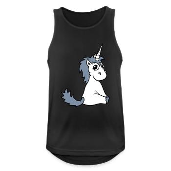 einhorn unicorn fohlen süßes niedliches sitzendes - Männer Tank Top atmungsaktiv - Schwarz - Vorne - Nick (188cm)