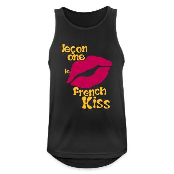 french kiss Zitat humor bisous - Männer Tank Top atmungsaktiv - Schwarz - Vorne - Nick (188cm)