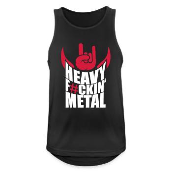 Heavy F#ckin' Metal Hard Rock Music Text Fun Quote - Men's Breathable Tank Top - black - Front - Nick (188cm)